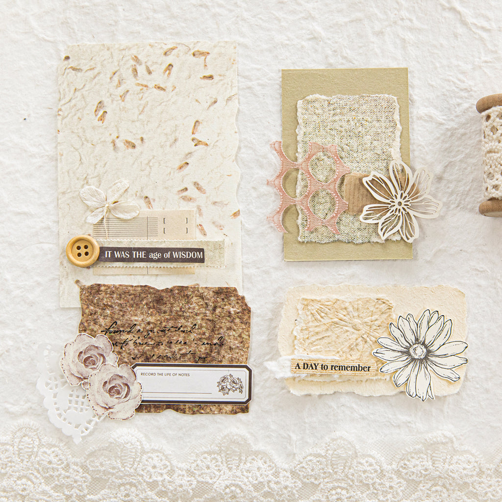 Vintage letterpress embossed paper collection - 6 styles available