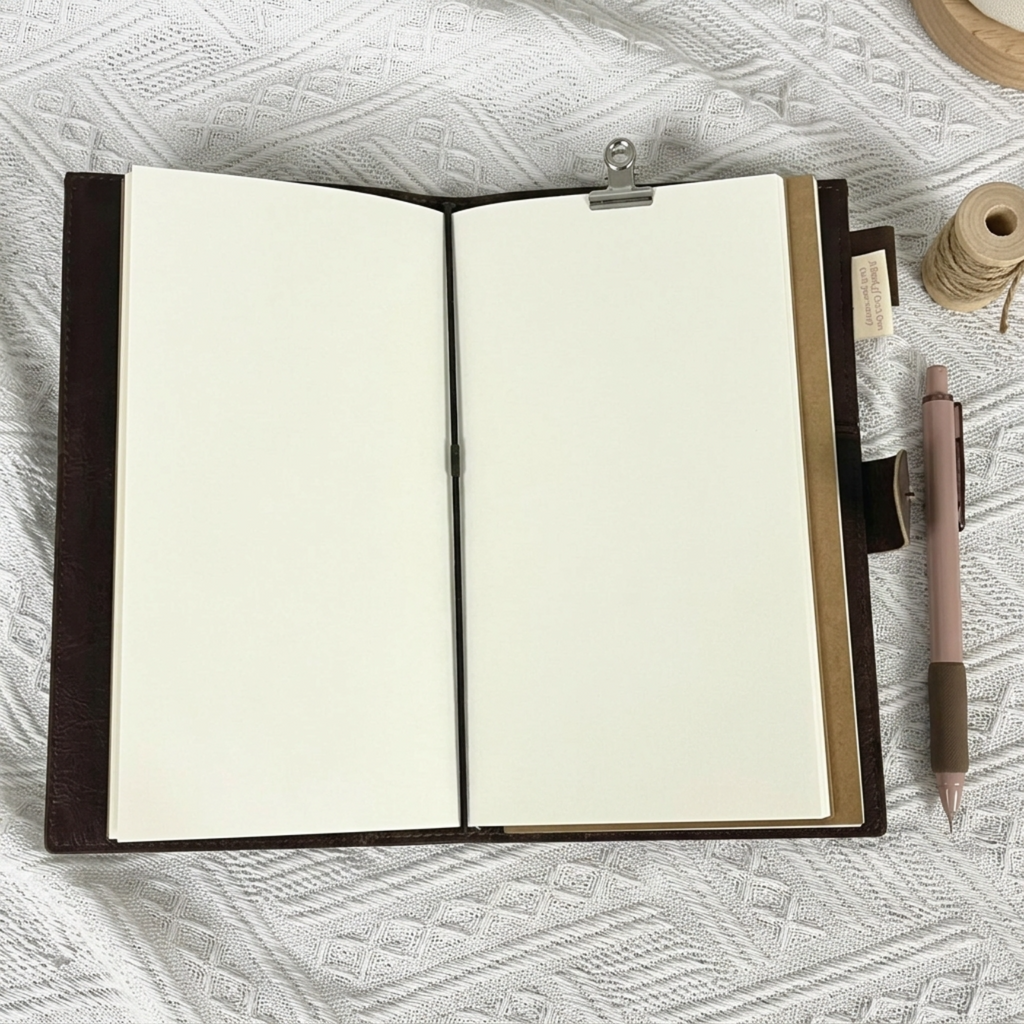 Embossed Vintage Traveler's Notebook | Refillable Leather Cover (Standard Size)