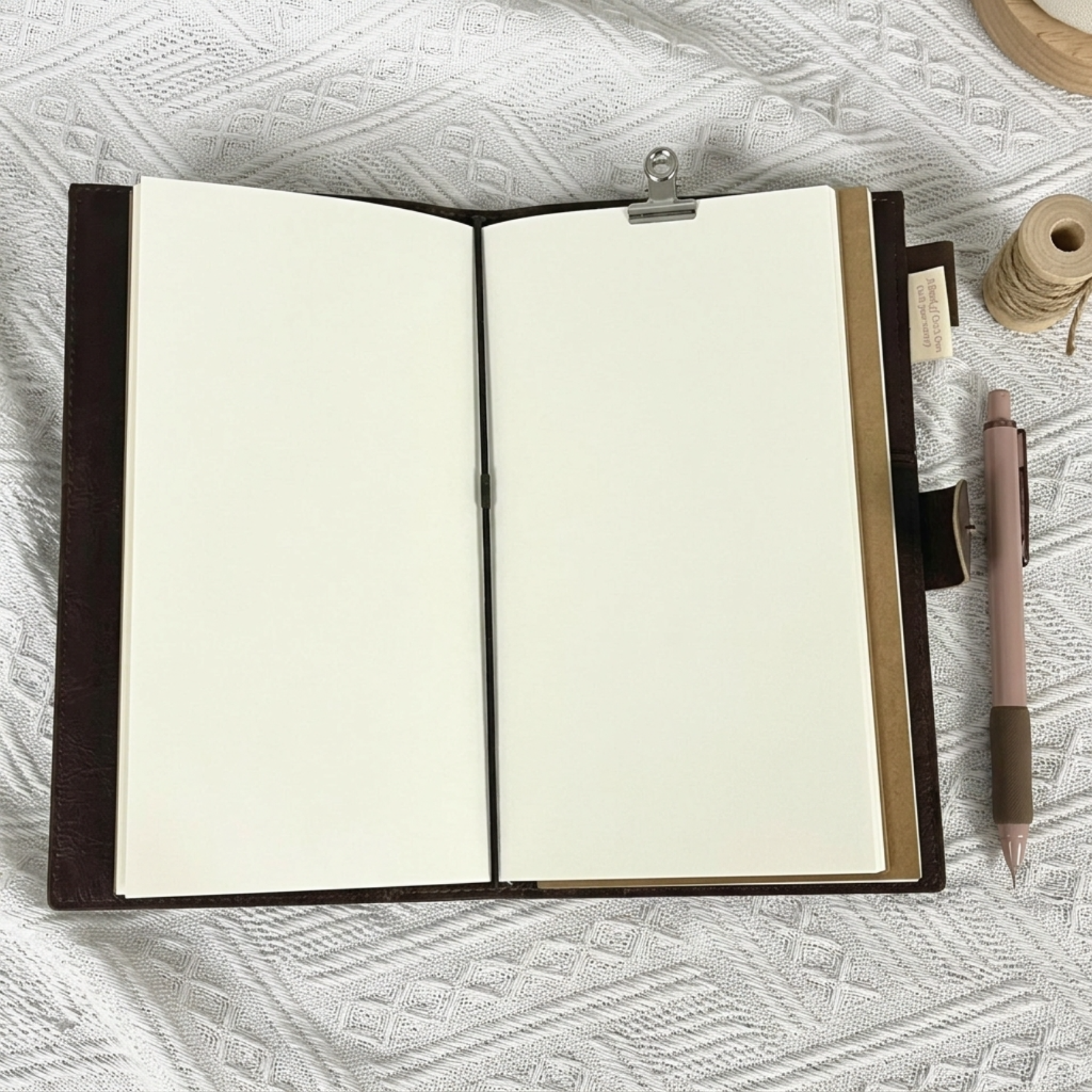 Embossed Vintage Traveler's Notebook | Refillable Leather Cover (Standard Size)