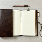 Embossed Vintage Traveler's Notebook | Refillable Leather Cover (Standard Size)