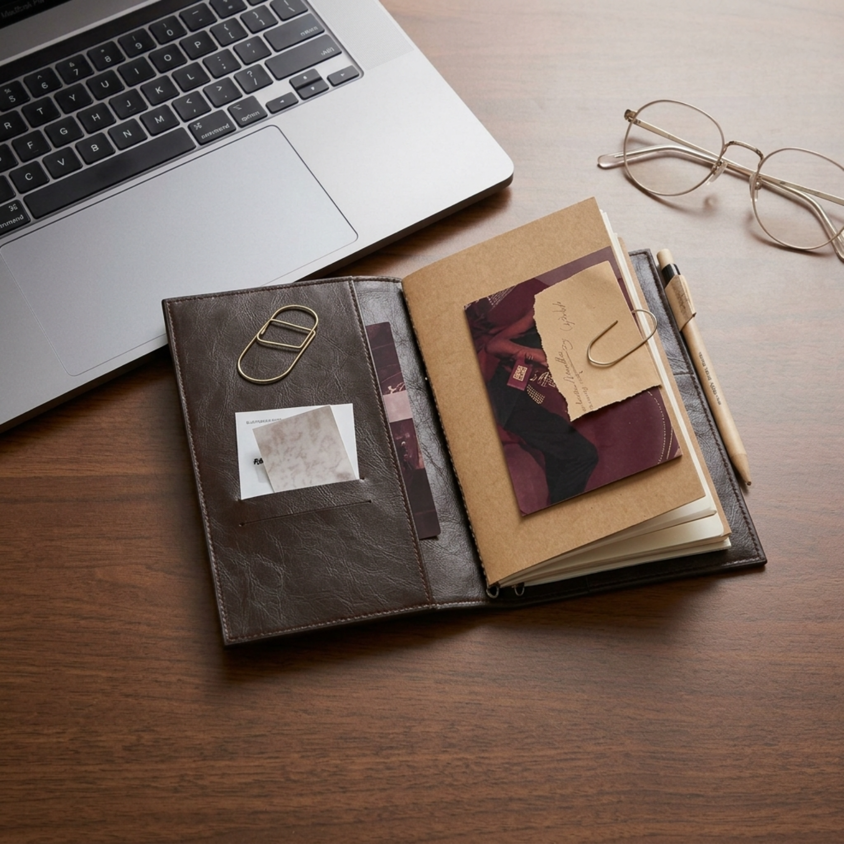 Embossed Vintage Traveler's Notebook | Refillable Leather Cover (Standard Size)