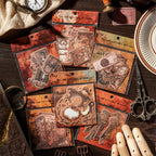 "The Obsidian Dream" Vintage Kraft Paper Sticker Set - 16 Sheets