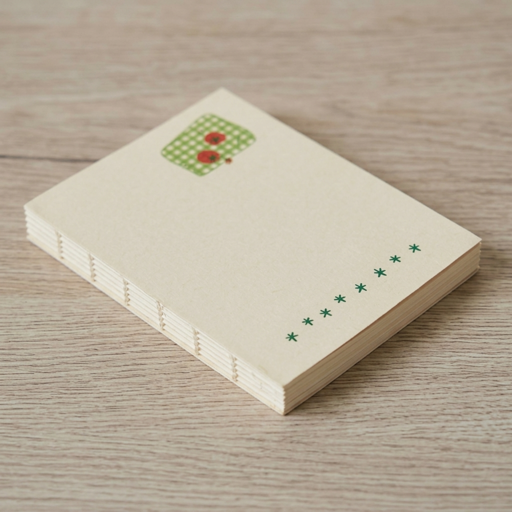 Cottagecore Tomato Pocket Journal | Exposed Spine Lay-Flat Notebook (A6)