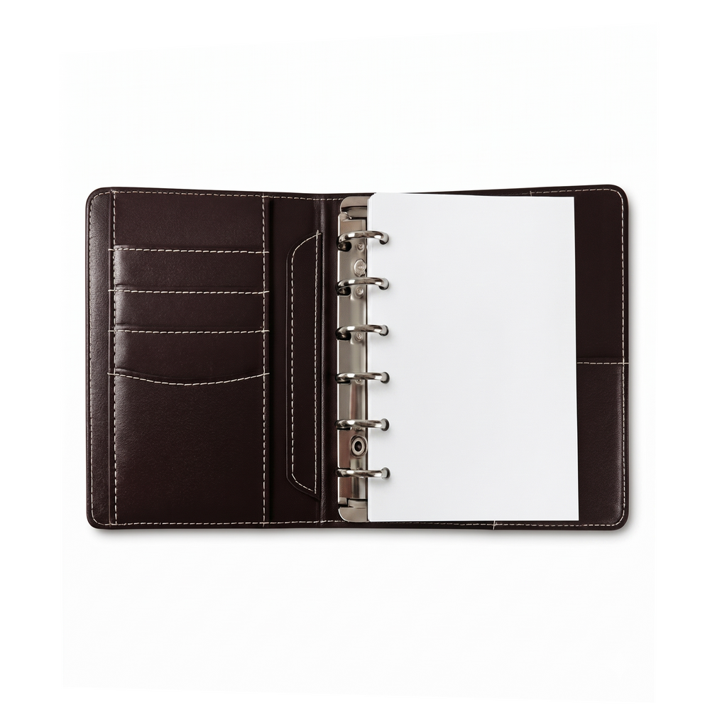 Vintage A7 6-Ring Binder | Dark Chocolate Pocket Journal