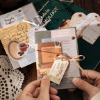 Vintage ephemera collection showing variety of paper materials including PET stickers and washi paper