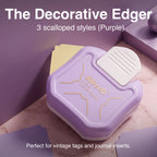 3-in-1 corner rounder purple scalloped edges vintage tags journal inserts paper cutouts craft desk