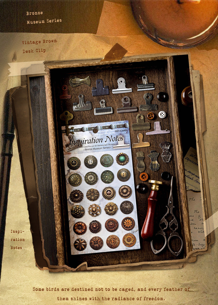 Thick Cardboard 3D Stickers - Vintage Gears for Journal & Ita-Bag Collage