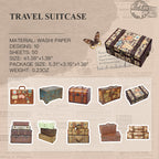 Travel Suitcase vintage die-cut washi tape featuring retro luggage and travel motifs