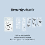 Rainbow butterfly mosaic 3D foam sticker strips vintage washi relief journal collage