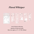 Pink floral whisper 3D foam sticker strips vintage washi relief journal collage