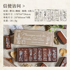 Yuezhen Cross-Border Exclusive Supply Floral Appreciation Wooden Journal Stamp Lotus Wood Rubber Plant Flower Journal Stamp Messenger Access