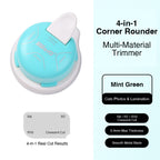 4-in-1 corner rounder mint green R4 R7 R10 crescent cut 0.4mm photos lamination smooth metal blade