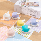 4-in-1 corner rounder six colors flatlay white purple yellow blue teal pink craft desk photos box