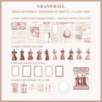 "Grand ball vintage European lady in elegant gown craft paper"