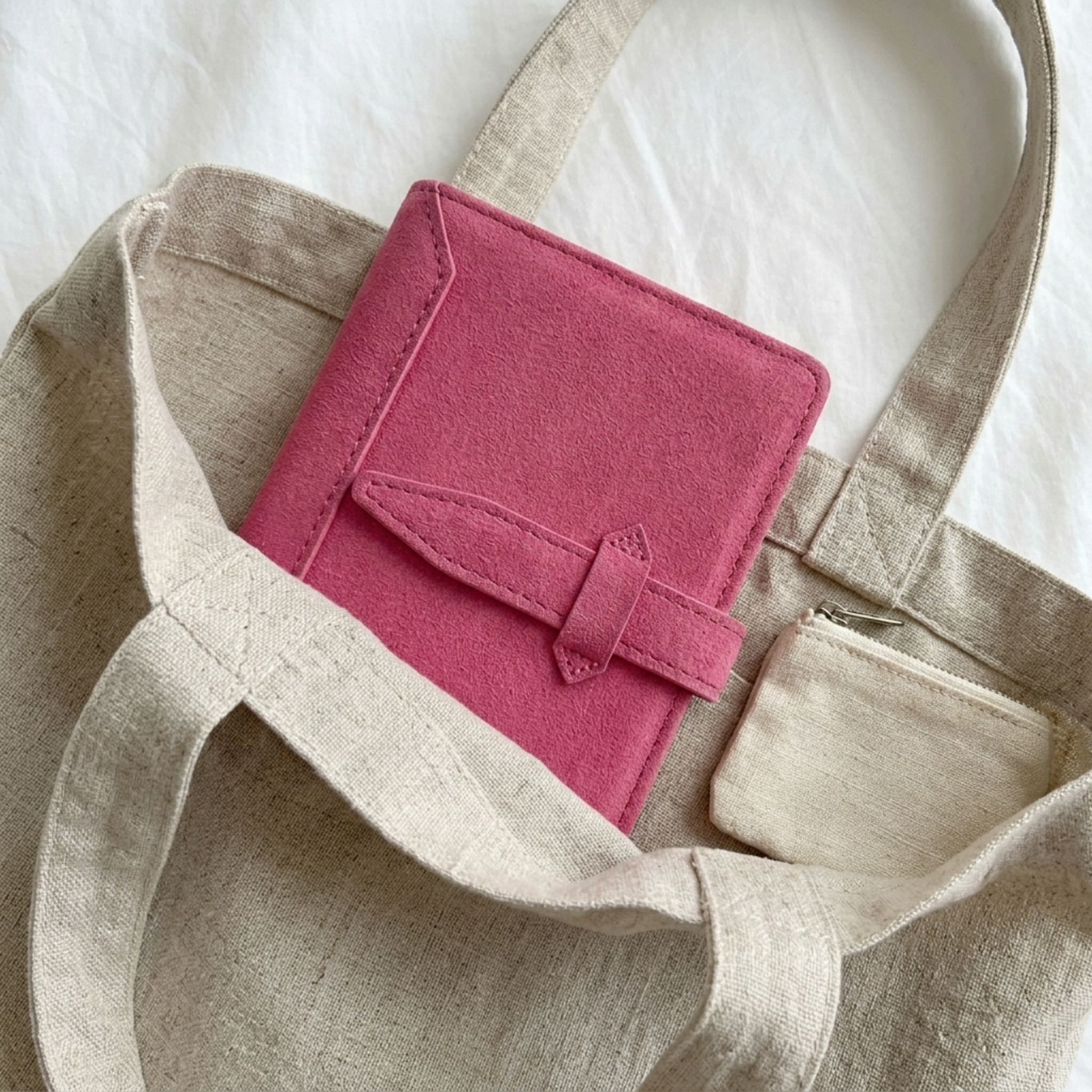 Faux Suede M5 Pocket Journal | Fuchsia Pink Ring Binder