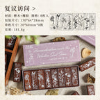 Yuezhen Cross-Border Exclusive Supply Floral Appreciation Wooden Journal Stamp Lotus Wood Rubber Plant Flower Journal Stamp Reconsideration Visit