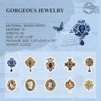 Gorgeous Jewelry vintage die-cut washi tape featuring elegant vintage jewelry designs