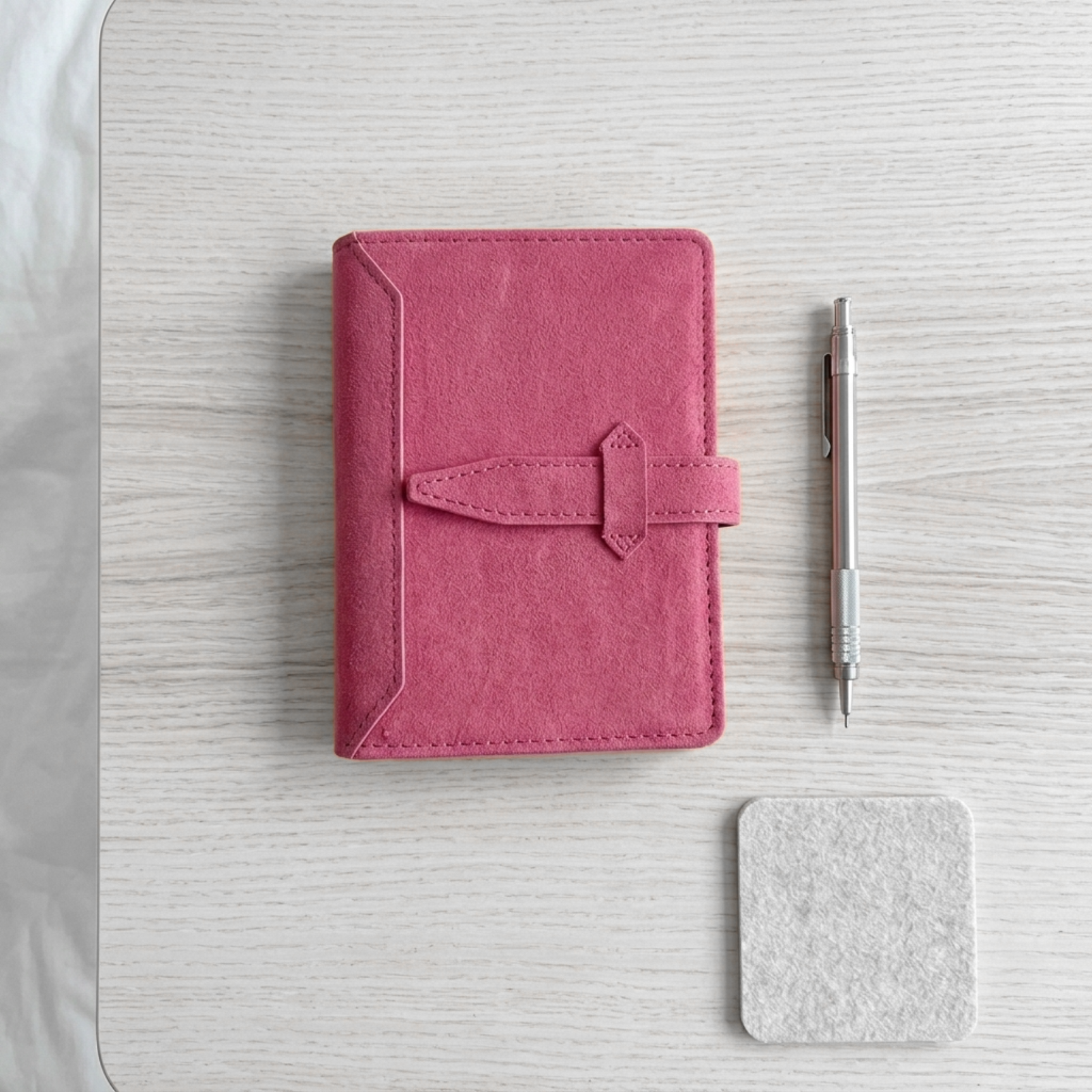Faux Suede M5 Pocket Journal | Fuchsia Pink Ring Binder