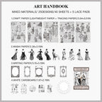 "Elegant vintage European lady portrait decorative paper for mixed media crafts and scrapbooking"