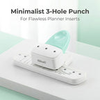 Adjustable Mini 3-Hole Punch with Guide for Planners