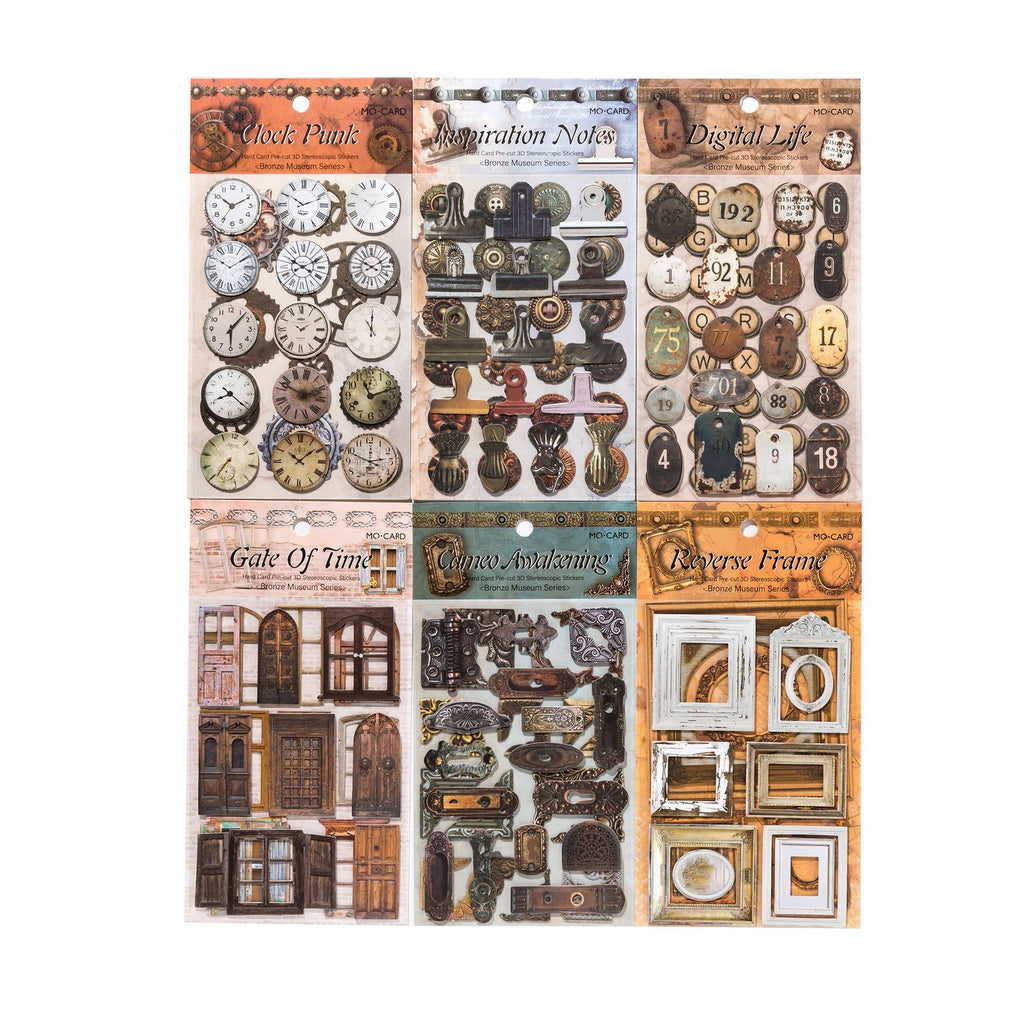 Thick Cardboard 3D Stickers - Vintage Gears for Journal & Ita-Bag Collage