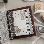 Vintage Hand-Drawn Bear Wooden Rubber Stamps — 8 Whimsical Designs