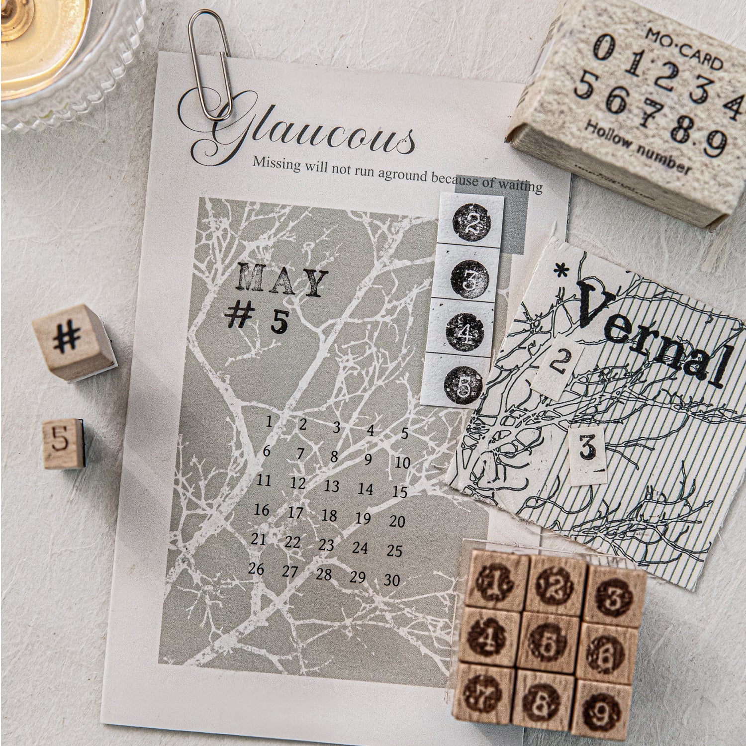 Vintage 0-9 Number Wooden Rubber Stamps — 10 Pcs, 6 Typeface Styles