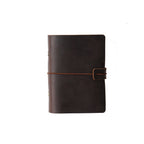 Black crazy horse leather refillable journal cover
