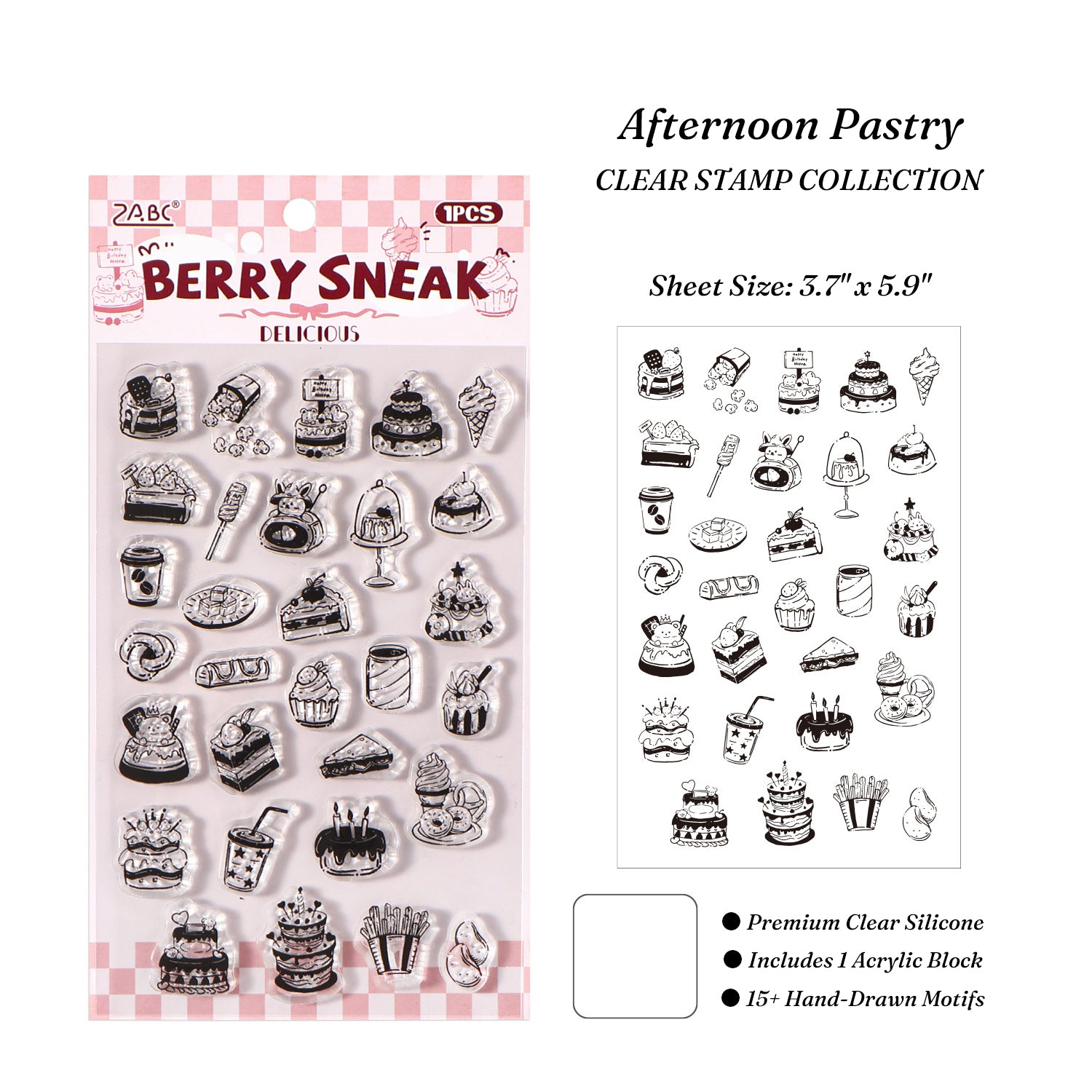 Vintage Patisserie Clear Silicone Stamp Set