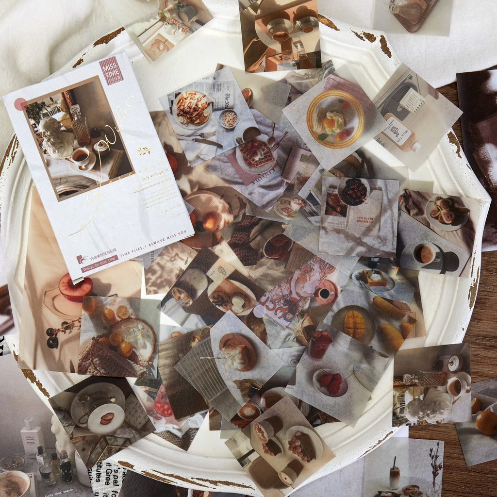 Afternoon whispers cozy vintage everyday aesthetic washi sticker flakes