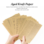 Aged kraft paper vintage book pages ephemera for dark academia junk journal