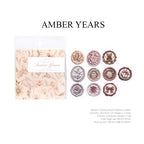 Amber Years vintage floral wax seal sticker - warm golden tone design