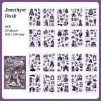 Thorn Chapel sticker book style 4 — Violet Dusk, 20 gothic PET sheets