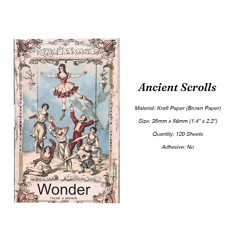 Ancient Scrolls baroque frame design kraft background paper