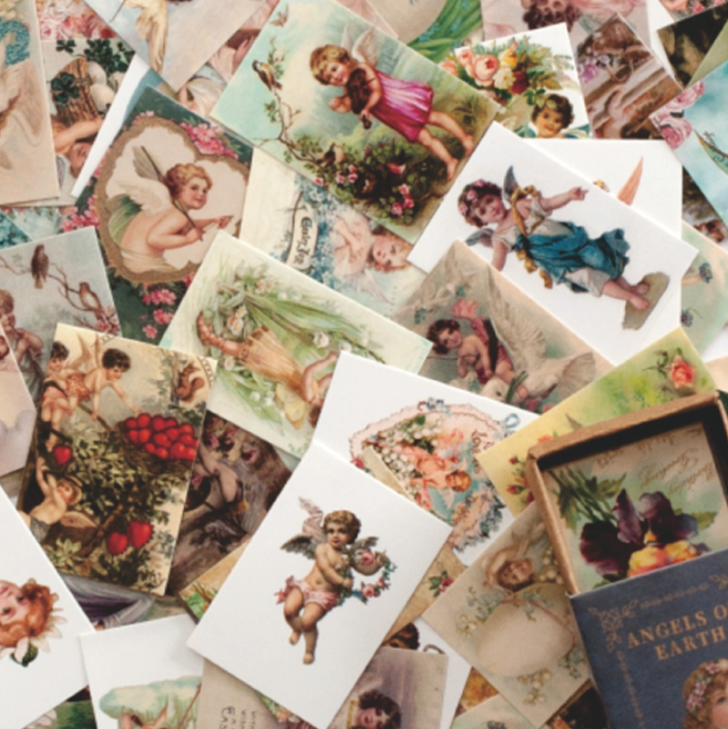 Angels Among Us vintage mini cards with celestial and angelic artistic designs