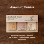 Vintage lily flower botanical sketch sticky notes for planner