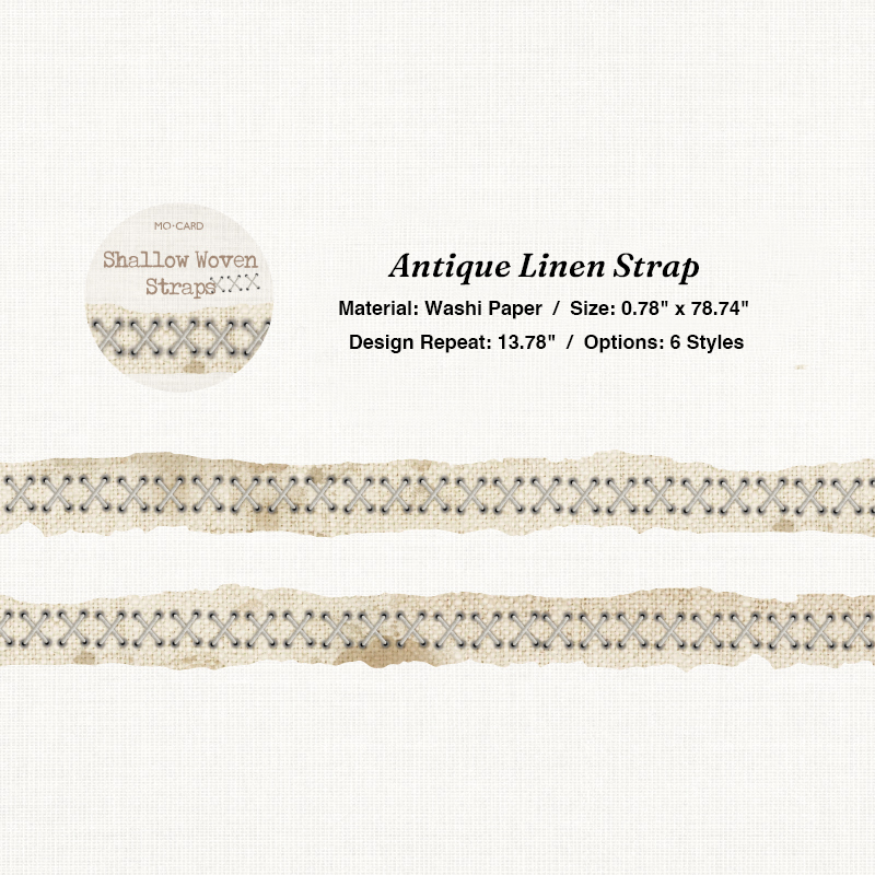 Antique linen strap sewing washi tape roll
