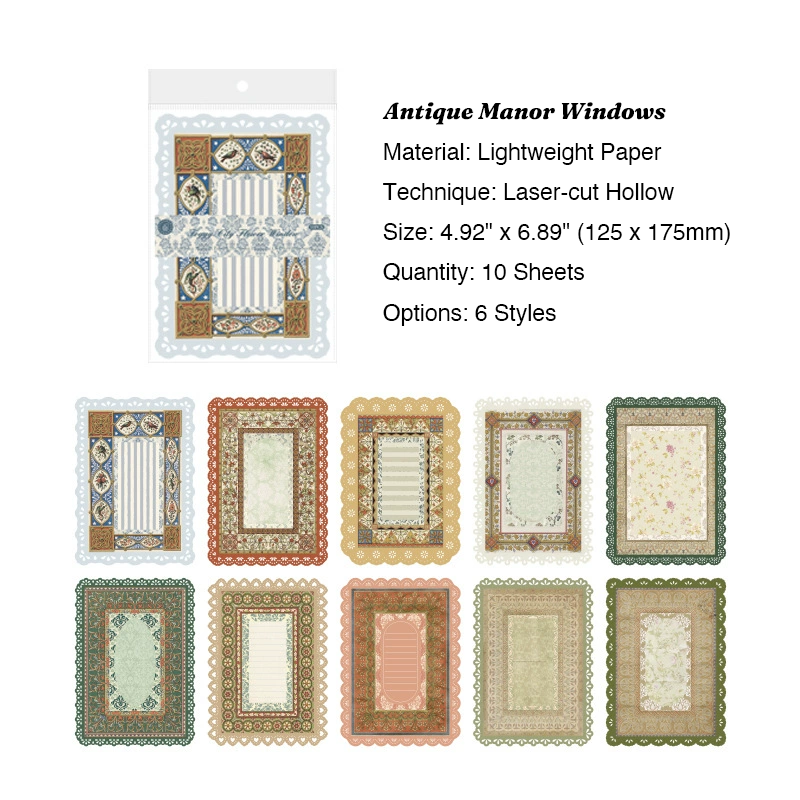Antique manor windows laser cut lace background paper