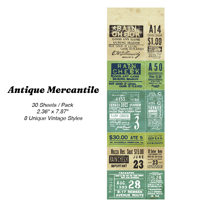 Vintage price tag sticker antique mercantile receipt for wrapping