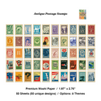 Antique postage stamp aesthetic vintage pocket sticker pad