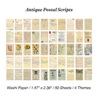 Antique postal scripts vintage aesthetic washi sticker book