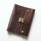Antique Chestnut vintage genuine leather lock diary featuring a 3-digit password lock and rustic nautical compass for dark academia writers.