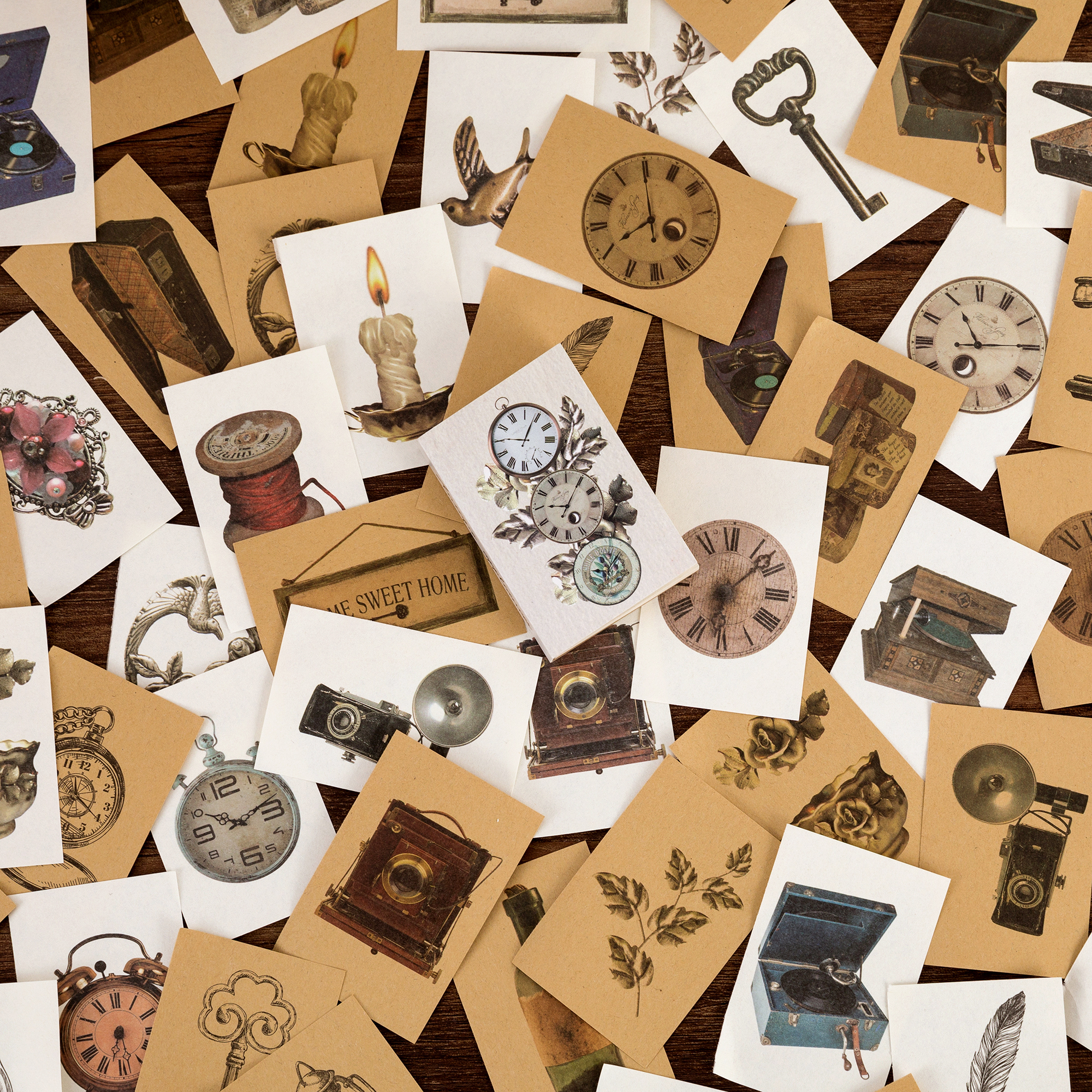 Antique clocks and cameras mini journaling paper pad