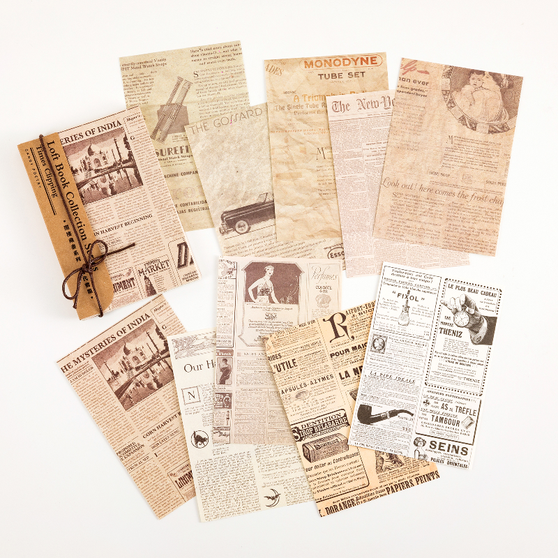 Antique newspaper clippings vintage ephemera pack