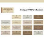 Antique old days kraft brown english vocabulary ephemera label