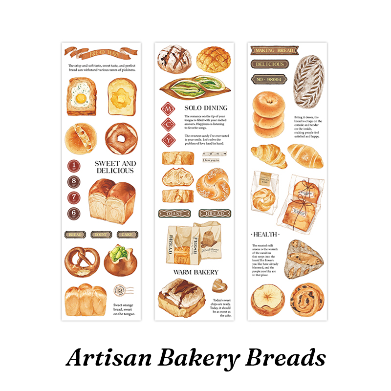 Artisan bakery breads food planner stickers