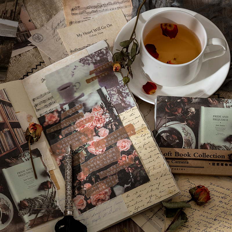 Antique Correspondence Paper - Mystery Library Theme Junk Journal Paper