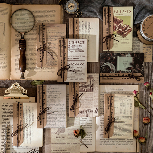 Attic Library Vintage Correspondence Paper Pack 60 Sheets A6 - Junk Journal Supplies