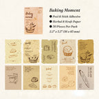 Baking moment textured journal cards bread croissant coffee cake pastry kraft paper ephemera pack