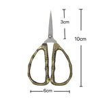 Bamboo scissors size diagram, 10cm stainless steel craft scissors